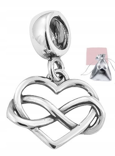 Charms,Zawieszka Do Bransoletki Modułowej Srebro 925 Serce Nieskończoność