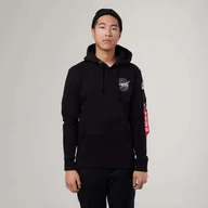Bluzy męskie - Alpha Industries SPACE SHUTTLE HOODY BLACK - miniaturka - grafika 1