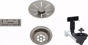 BLANCO Armatura odpływowo-przelewowa 1x3,5" z InFino i elementami stalowymi satin platinum - Syfony - miniaturka - grafika 1