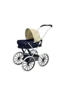 Wózki dla lalek - Wózek gondola duże koła granatowo-beżowy - miniaturka - grafika 1