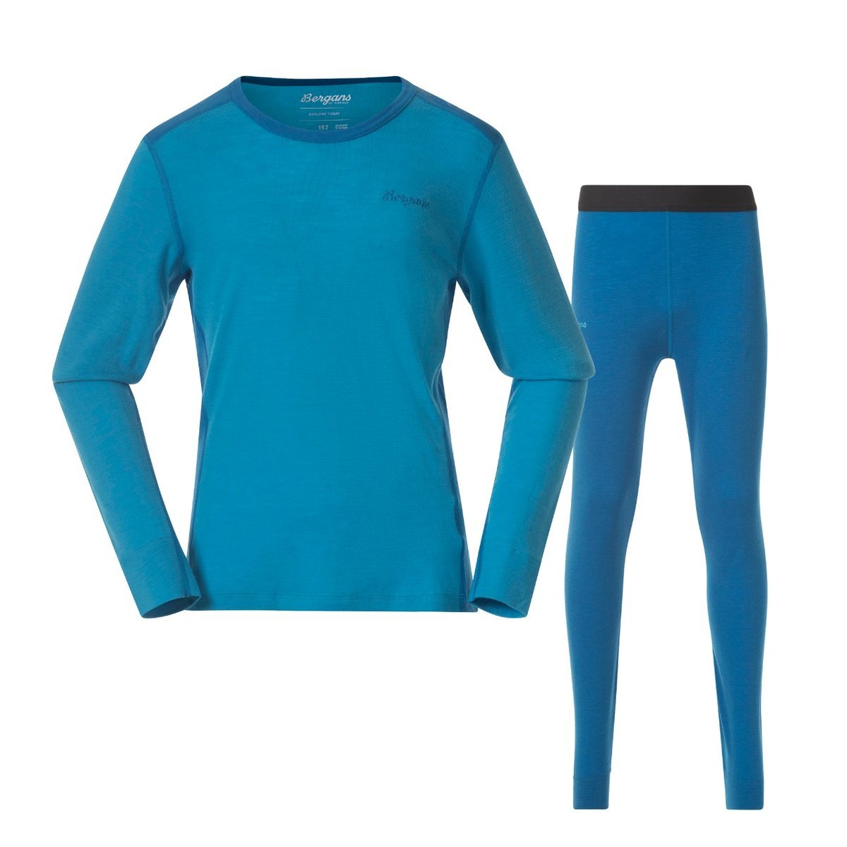 ZESTAW BIELIZNY TERMOAKTYWNEJ DZIECIĘCEJ/MŁODZIEŻOWEJ BERGANS OF NORWAY ALLROUND 100% MERINO AQUA LAGOON/DK AQUA LAGOON 116