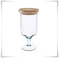Dekoracje domu - Szklany kielich na nóżce z korkiem W-118 H-28 cm / szkło ekologiczne - miniaturka - grafika 1