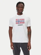 Koszulki męskie - Napapijri T-Shirt S-Drapeau Ss NP0A891K Biały Regular Fit - miniaturka - grafika 1
