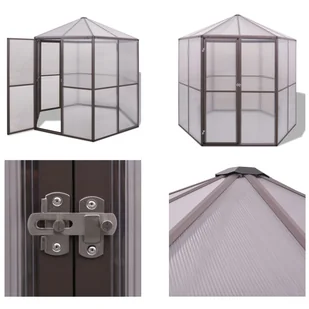 vidaXL Aluminiowa szklarnia 240×211×232 cm - Szklarnia - Szklarnie - Szklarnie - Szklarnie - Szklarnie ogrodowe - miniaturka - grafika 1