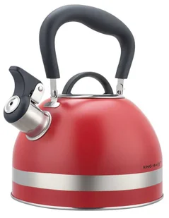 Stalowy czerwony czajnik z gwizdkiem C9-M12 - Czajniki na gaz - miniaturka - grafika 1