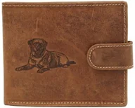 Portfele - Portfel Męski Skórzany Wild Skóra Naturalna Duży Poziomy Z Zapięciem Dwa Skrzydełka N992L KONIAK RFID "DOG" 12 x 10 x 3 [cm] - miniaturka - grafika 1