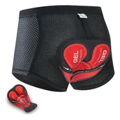 Spodenki rowerowe - Męska bielizna rowerowa Spodenki 5d Wyściełane żelowe spodenki rowerowe Spodnie z oddychającym adsorbentem Czerwony XXL - miniaturka - grafika 1