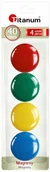 Magnesy - Titanum Magnesy do tablic 40 mm 4 sztuki Kolory - miniaturka - grafika 1
