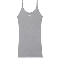 Sukienki - ALPHA INDUSTRIES Damska sukienka basic, małe logo Wmn, szary/biały (Greyheather/White), XS - miniaturka - grafika 1