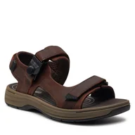 Sandały męskie - Sandały Clarks Saltway Trail 26176905 Dark Brown Lea - miniaturka - grafika 1