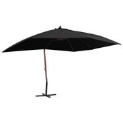 Parasole ogrodowe - vidaXL Wiszący parasol na drewnianym słupku, 400x300 cm, czarny vidaXL - miniaturka - grafika 1