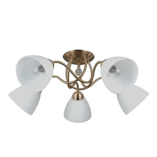 Klasyczna sufitowa lampa Lugano PND-5643-5-HBR do jadalni biała chrom - Lampy sufitowe Klasyczna sufitowa lampa Lugano PND-5643-5-HBR do jadalni biała chrom - Lampy sufitowe - miniaturka - grafika 1