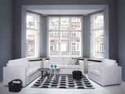 Fotele - Beliani Zestaw wypoczynkowy biały - skórzany - dwie sofy - fotel - HELSINKI - miniaturka - grafika 1