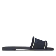 Klapki i japonki damskie - Klapki Tommy Hilfiger Fringe Canvas Flat Sandal FW0FW08908 Granatowy - miniaturka - grafika 1