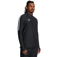 Bluzy męskie - Męska bluza treningowa nierozpinana bez kaptura Under Armour UA M\'s Challenger Pro 1/4 Zip - czarna - miniaturka - grafika 1