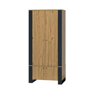 Szafa Wood Mebel Bos Dąb Craft Złoty, Czarny - Szafy - miniaturka - grafika 1