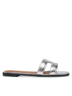 Klapki i japonki damskie - Tommy Hilfiger Klapki FW0FW08676 Srebrny - miniaturka - grafika 1