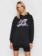 Bluzy damskie - New Balance Bluza Athletics Erin Loree Hoodie WD11506 Czarny Oversize - miniaturka - grafika 1