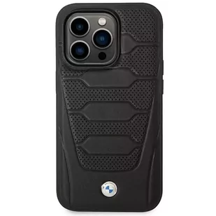 Etui na telefon BMW BMHMP14X22RPSK do Apple iPhone 14 Pro Max 6,7" czarny/black Leather Seats Pattern MagSafe - Etui i futerały do telefonów - miniaturka - grafika 3