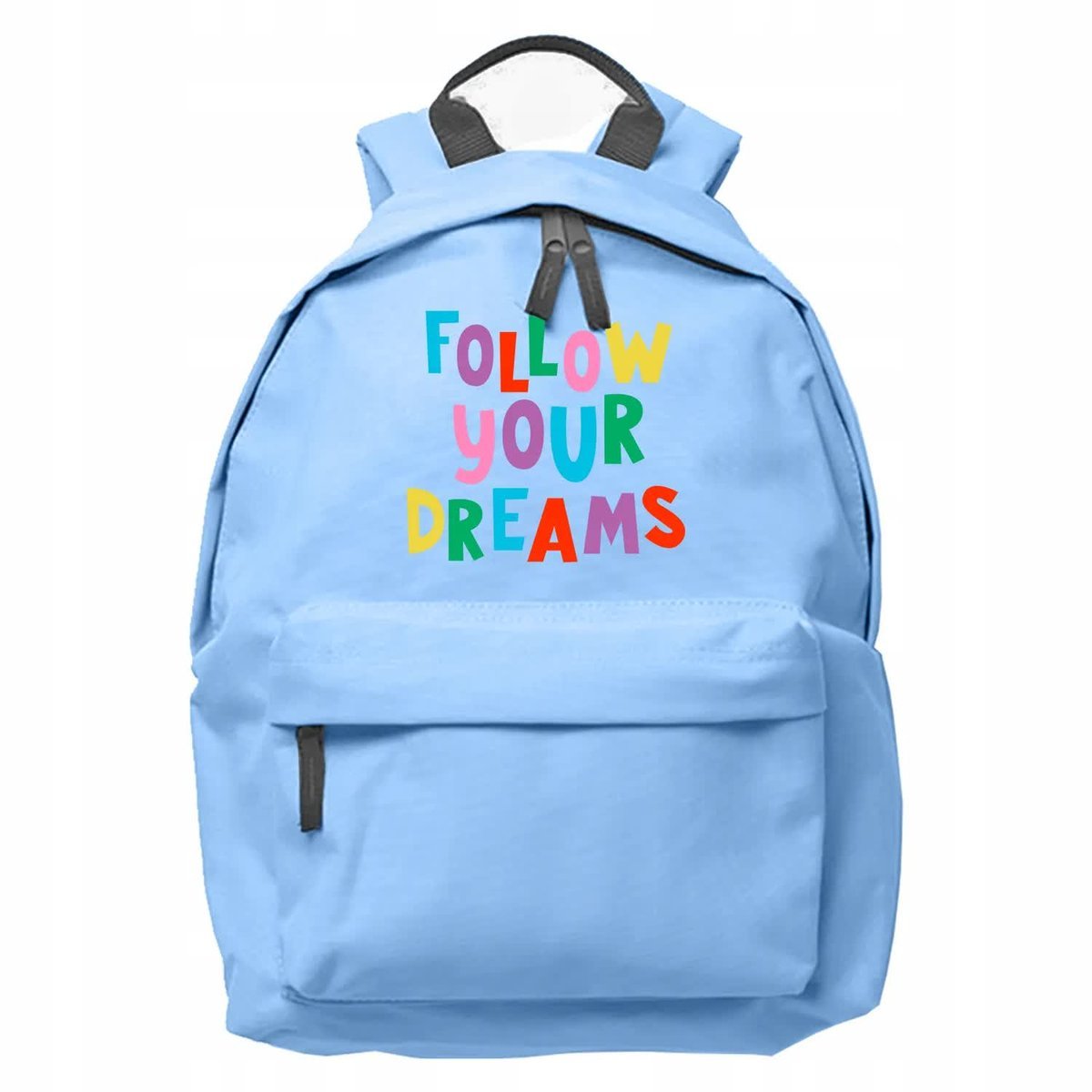 PLECAK DO SZKOŁY Niebieski Wyprawka Szkolna FOLLOW YOUR DREAMS Zabawne Wz