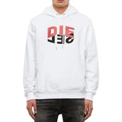 Bluzy męskie - Bluza męska dresowa Diesel S-Girk z kapturem biała z nadrukiem -S - miniaturka - grafika 1