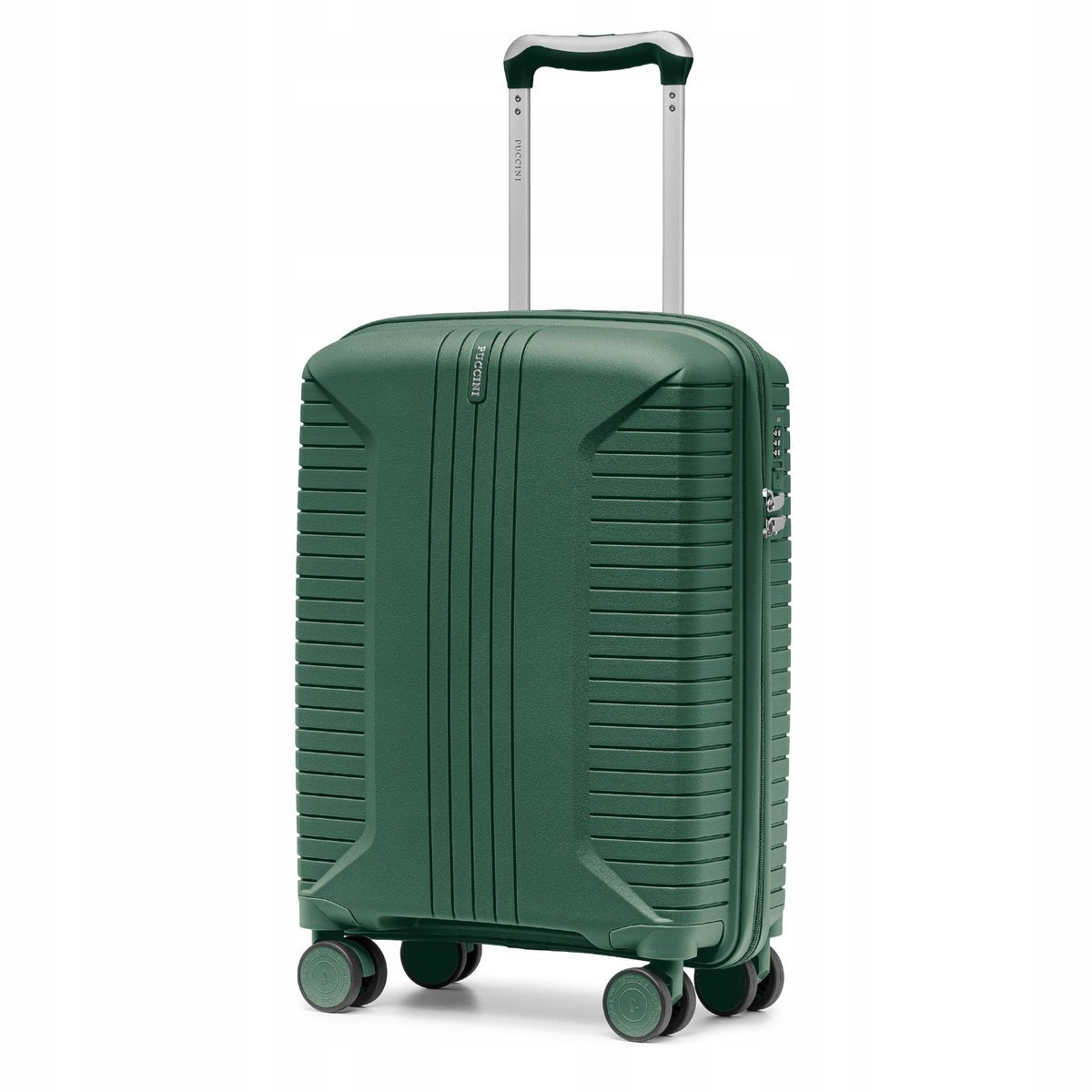 PUCCINI Walizka Kabinowa Podróżna Na Kółkach PP Twarda Zielona PP027C-5D