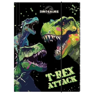 Teczka tekturowa z gumką A4 DERFORM T-REX ATTACK DINOZAURY - Teczki i skoroszyty - miniaturka - grafika 1