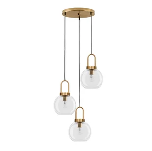 Klasyczna lampa wisząca Quina 3 z szklanymi kloszami - Oprawy, klosze i abażury - miniaturka - grafika 1