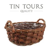 Donice - OWALNY WIKLINOWY KOSZYK DO OBSADZANIA Z FOLIĄ 41x31x15/19 cm - miniaturka - grafika 1