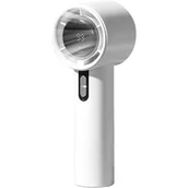 Wentylatory - Mały, przenośny wentylator akumulatorowy, chłodziarka osobista z wyświetlaczem cyfrowym, wiatr o wysokiej prędkości 100°C, biały - miniaturka - grafika 1