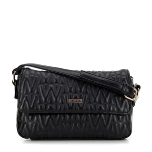 Damska torebka crossbody z przeszyciami czarna - Torebki damskie - miniaturka - grafika 1