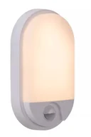Lampy ogrodowe - Kinkiet zewnętrzny biały elipsa z czujnikiem ruchu wbudowany LED 10W HUPS Lucide - miniaturka - grafika 1