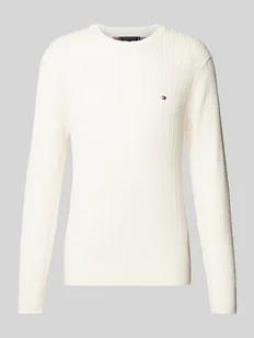Sweter o kroju slim fit z dzianiny o fakturze jodełki - Swetry męskie - miniaturka - grafika 1
