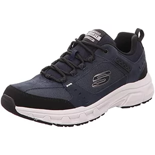 Skechers Męskie buty trekkingowe 51893, granatowe, skóra PU, siateczka, czarne wykończenie, 43 EU, Granatowa skóra PU siatka czarna wykończenie, 43 EU - Buty trekkingowe męskie - miniaturka - grafika 1