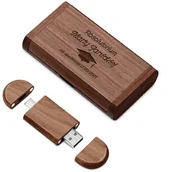 Pendrive - Pendrive drewniany z grawerem 64 GB w magnetycznym pudełku dla studenta na absolutorium - miniaturka - grafika 1