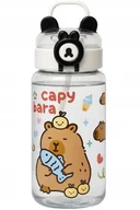 Kubki dla dzieci - BUTELKA na wodę KAPIBARA z blokadą MIĘKKA SŁOMKA ustnik KUBEK 500ml BIDON - miniaturka - grafika 1