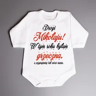 Body - Drogi Mikołaju! W tym roku byłam grzeczna - body świąteczne - miniaturka - grafika 1