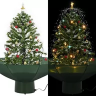 Choinki - vidaXL Choinka sypiąca śniegiem, podstawa parasolowa, zielona, 75 cm - miniaturka - grafika 1