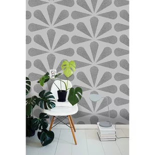 Flizelina tapeta Retro czarno-szary wzór 312x219cm - Tapety - miniaturka - grafika 1