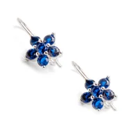 Biżuteria dla dzieci - Srebrne kolczyki kwiatek granatowe cyrkonie - miniaturka - grafika 1