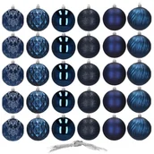 Bombki - Bombki choinkowe 8 cm 30 szt. granatowe zestaw świąteczny CA0873 - miniaturka - grafika 1
