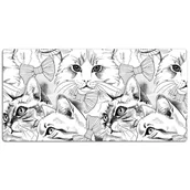 Podkładki na biurko - Mata na biurko Szkicowane koty 120x60 cm - miniaturka - grafika 1