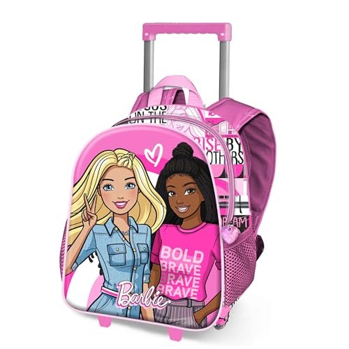 Barbie Brave - mały plecak 3D z kółkami, różowy, 26 x 34 cm, pojemność 12,5 l, Różowa Barbie, Jeden rozmiar, Mały plecak 3D