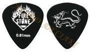 Gewa Fire Stone Plektrum/Pick Monster, 351 Form, Dragon, schwarz, 0,81 mm, 12 Stück 523896