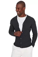 Swetry męskie - Trendyol Męski Plus Size Slim Standard V Neck Tkany Kardigan Szary, Szary, XL - miniaturka - grafika 1
