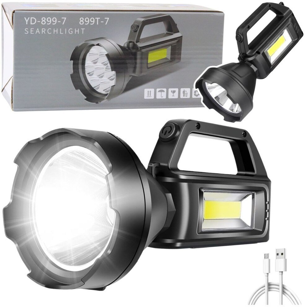 Latarka Turystyczna Robocza Reflektor LED 4 Tryby Powerbank