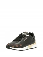 Buty sportowe damskie - Guess buty damskie Moxea czarne z brązowym z dodatkiem złotego 38 - miniaturka - grafika 1