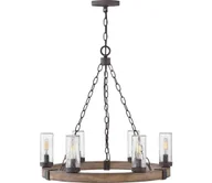 Lampy sufitowe - Hinkley HK-SAWYER6-SQ - Żyrandol na łańcuchu SAWYER 6xE14/40W/230V, brązowy - miniaturka - grafika 1