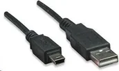Kable USB - Kabel USB Manhattan USB-A - miniUSB 1.8 m Czarny (333375) - miniaturka - grafika 1