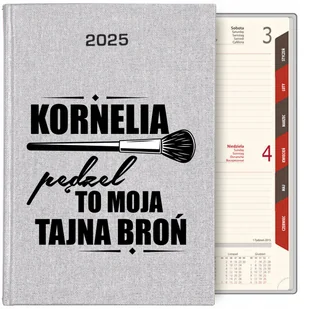 KALENDARZ TERMINARZ SREBRNY B5 2025 PREZENT DLA WIZAŻYSTKI IMIĘ PLANER WZ - Notesy i bloczki - miniaturka - grafika 1